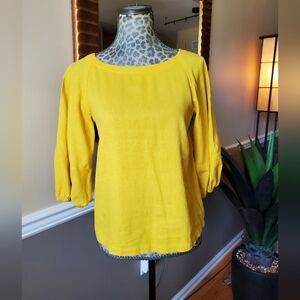 LOFT, Linen, Womens Lemon Yellow  top